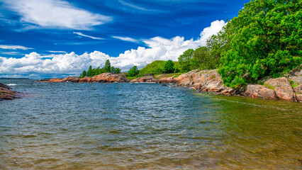 Naklejka premium Coastline of Suomenlinna in Helsinki