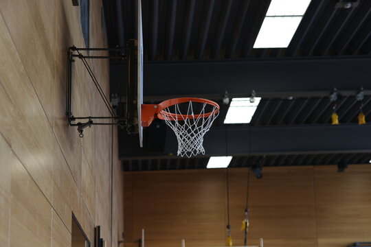 Basketball hoop in the gym