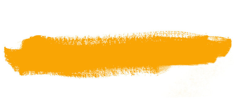 Bright yellow brush stroke title bar paint smear banner isolated png transparent background creative design element
