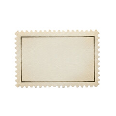 Blank postal stamp with serrated edges and decorative inner border