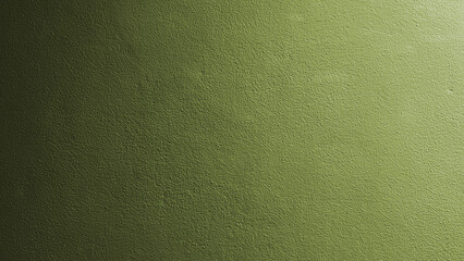 A picture shows the surface roughness of a textured plaster wall painted olive green, with lighting fluctuations. © Trin