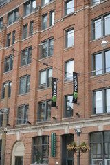 Naklejka premium exterior building wall and sign of NVIDIA Development, Inc (and Miss Likklemore's, a restaurant) located at 431-433 King St W, Toronto