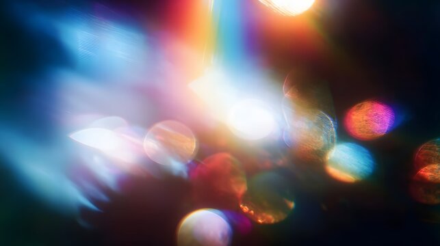 A vibrant abstract background with colorful bokeh lights
