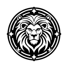 Obraz premium Glyph icon depicting a celestial lion motif