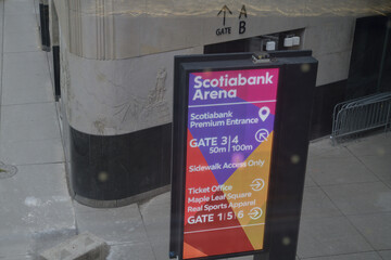 Naklejka premium Scotiabank Arena LED sign outside 40 Bay St, Toronto