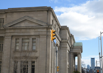 Naklejka premium exterior of Lillian Massey Building, designed by George Martell Miller, in Neoclassical style, at 153 Bloor St W, built 1908-1912, Toronto (University of Toronto’s Household Science building)