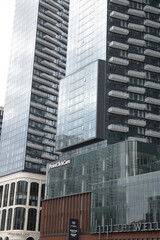 Naklejka premium exterior of The Well, a mixed use complex with commercial and residential properties, 486 Front St W, Toronto