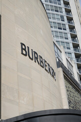 Naklejka premium exterior of Burberry, a clothing store, located here at 100 Bloor St W, Toronto