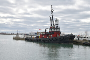 Naklejka premium The Salvage Monarch (1959) a Canadian tugboat specialized in ship recovery and heavy towing Great Lakes and St Lawrence Seaway, in Toronto