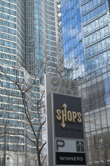 Naklejka premium abstract exterior and sign outside Shops at One York, 1 York St, Toronto
