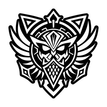 A glyph style icon of invincible crest symbol
