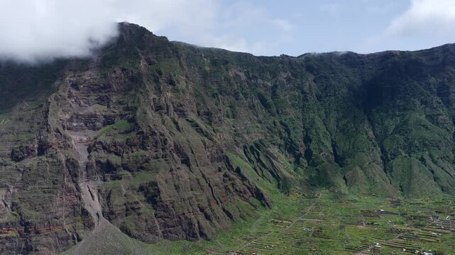 Aerial View Cows Grazing El Hierro Highlands Springtime Cheese Production Canary Islands
