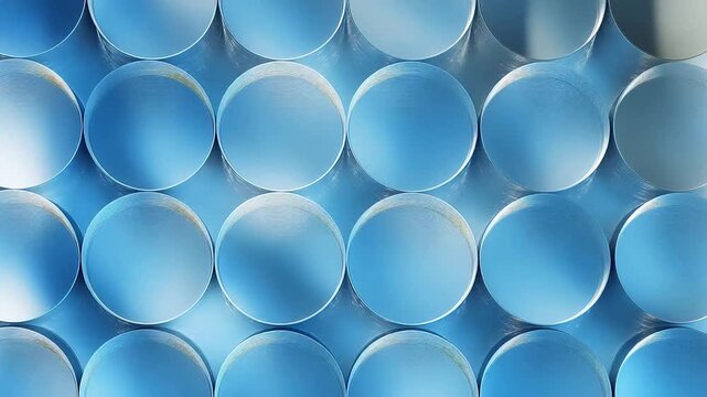 Blue Metal Pipes in Grid Pattern