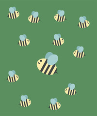 Fototapeta premium Bee Alot Illustration with Banner