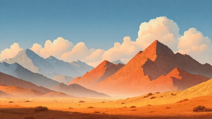 Naklejka premium Scenic Mountain Landscape with Dramatic Sky and Vibrant Colors