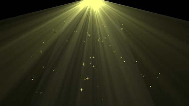 Save to Library Download HD Preview Magic gold light rays with particles animation. Seamless loop abstract background.