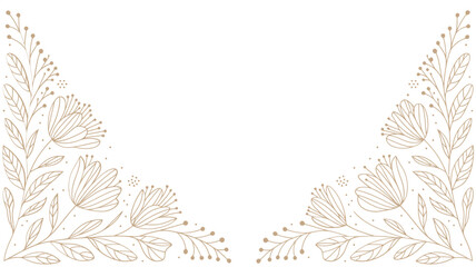 Delicate floral frame with botanical elements and a minimalist style © Pixel Loft