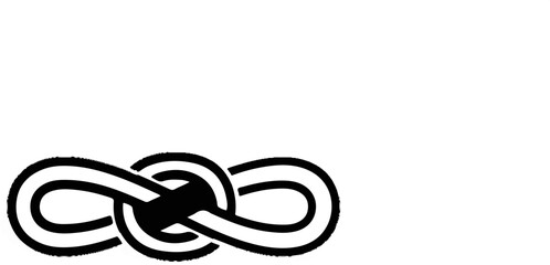 Obraz premium Intertwined black and white ribbon-like loops form a decorative knot pattern