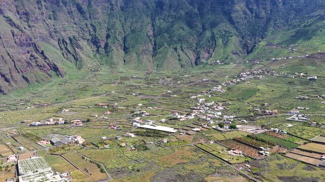 Aerial View La Frontera Pineapple Fields El Hierro Canary Islands Agriculture