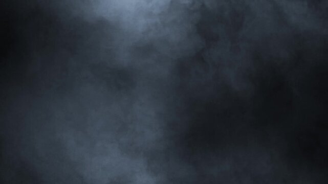 Dark Foggy Smoke Background, Soft Mist Moving in Darkness