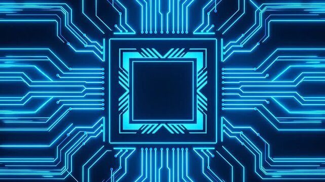 Blue glowing circuit board design