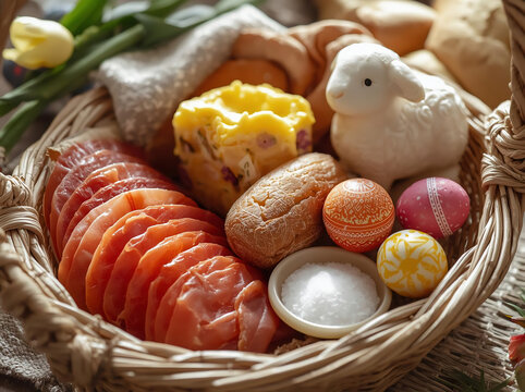 Tradycyjny polski koszyk wielkanocny