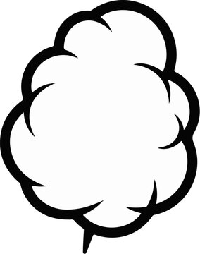 A black and white comic book style speech bubble outline