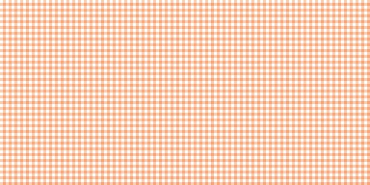 Seamless micro gingham pattern in soft peach pastel and white. Minimalist light orange checkered background for nursery, feminine stationery, and elegant textile design. Clean repetitive tile.