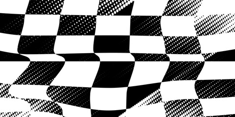 Naklejka premium Checkered flag wave on white background design for sport race championship vector illustration.
