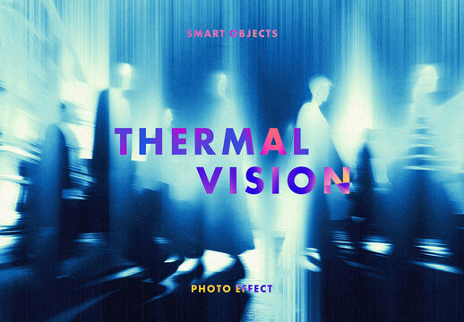 Thermal Vision Photo Effect Mockup