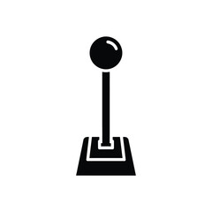 Black and white joystick with a circular handle and rectangular base © dipu