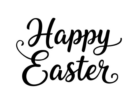 Happy Easter lettering. Illustration on a transparent background