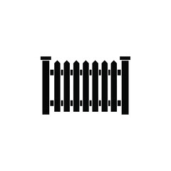 Obraz premium Black silhouette of wooden picket fence with pointed tops