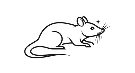 A cute cartoon mouse with sparkles and whiskers on a white background looking happy