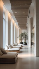Obraz premium Elegant Spa Interior with Lounge Chairs and Natural Light for Wellness and Relaxation Concepts