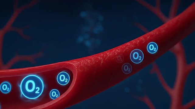 Blood vessel oxygen artery circulation anatomy medical science biology healthcare oxygenation human body physiology bloodstream capillary flow medicine tissue organ vein system structure red blue