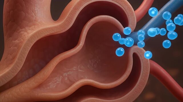 3d anatomy human organ blood vessel artery vein capillary medical biology health circulation macro detail closeup cross section illustration oxygen exchange alveoli lung respiratory structure tissue