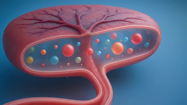 Placenta umbilical pregnancy fetus organ biology blood vessel medical science concept digital illustration cross microplastic placenta fetus pregnancy pollution toxic contamination health risk