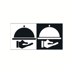 Fototapeta premium Hand holding tray icons vector set Vector