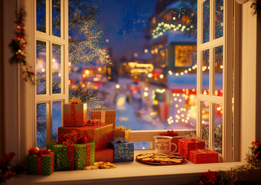 AI generator image of This miniature gold model train set is a collectible gift set and a popular Christmas-themed home decoration. It's ideal for decorating homes during the Christmas season 