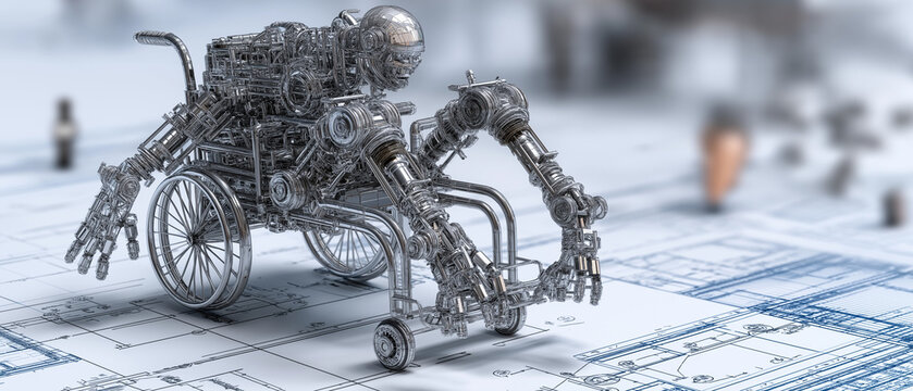 AI generator image of In our imagination, robots are being planned or designed on blueprints.
A robot is a machine designed to perform tasks automatically or replace human labor.
Today, robots 