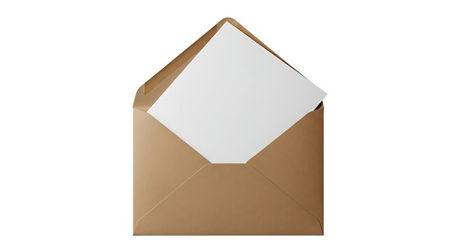A brown envelope with a white card sticking out