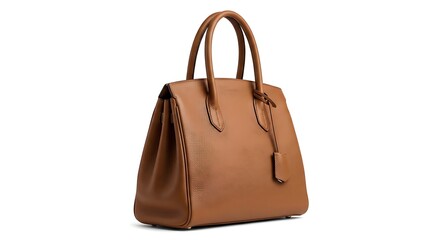 Naklejka premium A brown leather handbag with two handles