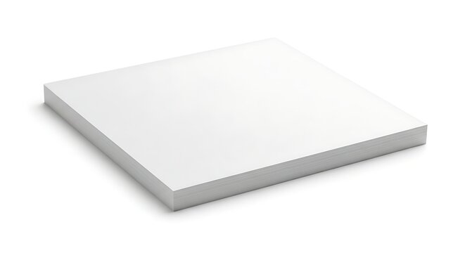 A stack of white paper on a white background