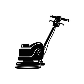Floor Buffer Polishing Machine Silhouette for Commercial Janitorial Cleaning Equipment