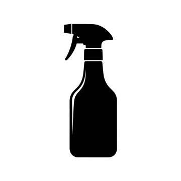 Black Silhouette of a Luminol Spray Bottle for Chemical Reagents and Forensic Crime Scene Investigation
