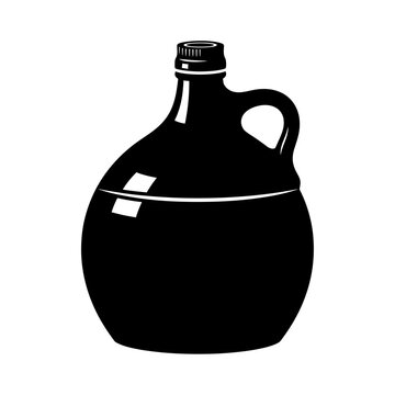 Black Silhouette of a Stoneware Moonshine Jug for Rustic Distilling and Traditional Liquor Culture