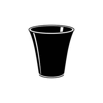 Black Silhouette of a Metal Wine Tasting Spittoon Bucket for Sommelier Events and Fine Dining