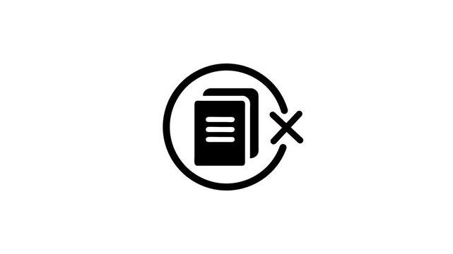 Loading icon with paper documents symbol and progress arc
