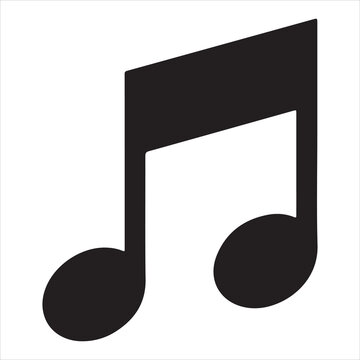 Vector music note icon silhouette